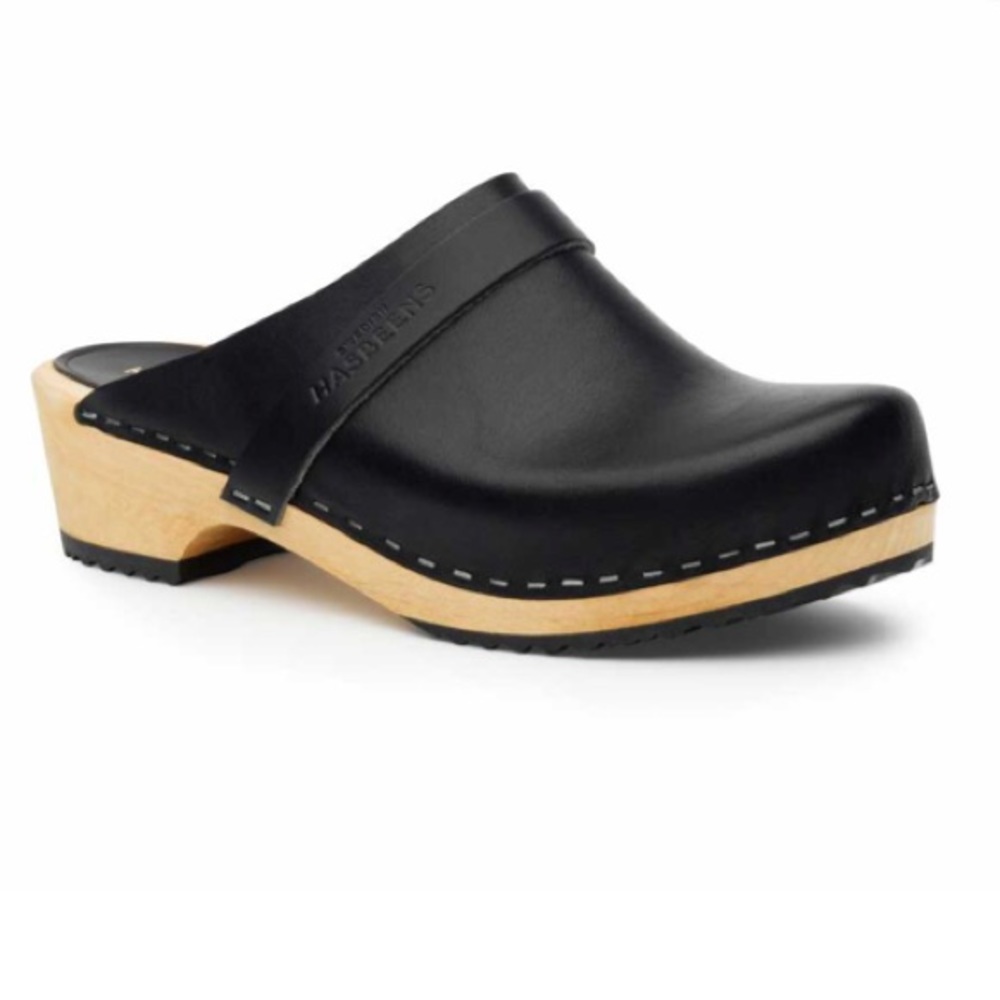 Swedish Hasbeens Husband Clog - Black